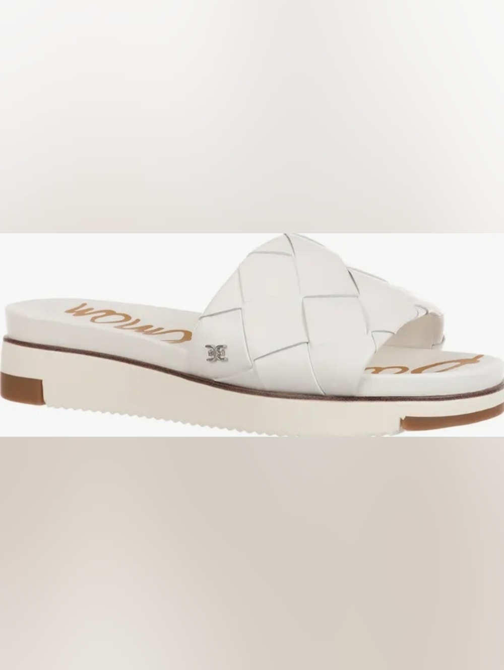 Size 11 - 🆕️ Sam Edelman Women's Woven Platform Slide Sandals - White - Picture 2 of 11